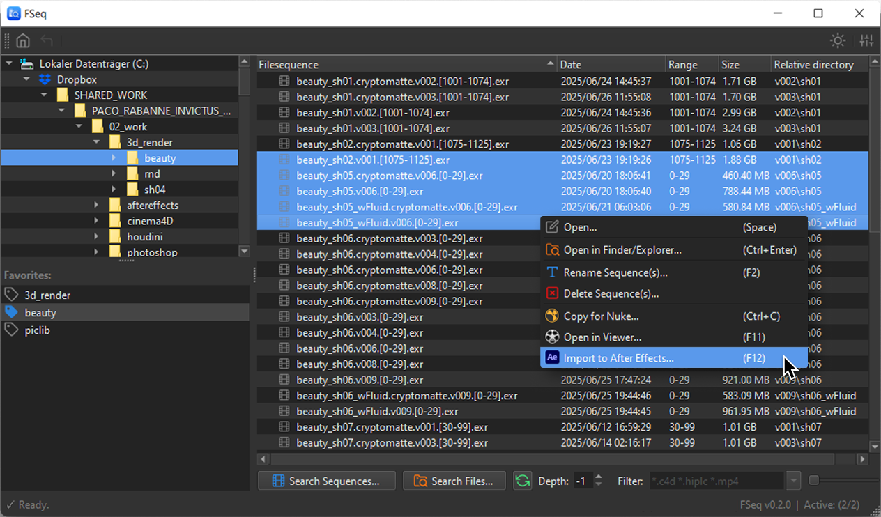 FSeq. A sequence and file browser for Windows and macOS