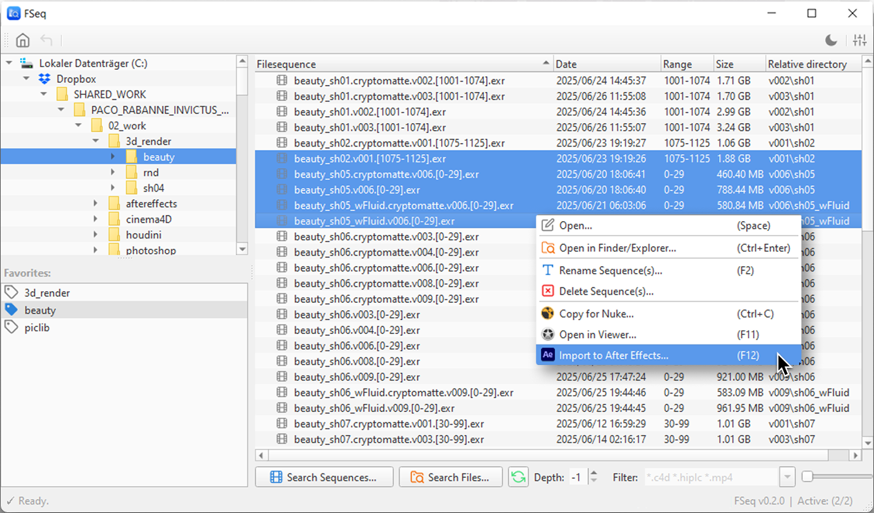 FSeq. A sequence and file browser for Windows and macOS